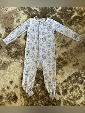 Magnetic Me Blue Toile Footed One-Piece Pajama